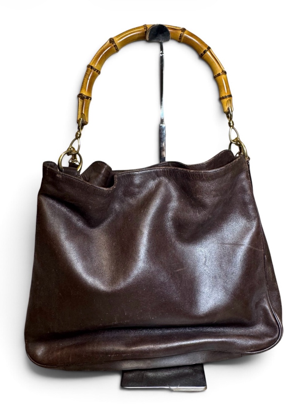 Gucci Bamboo Bar Brown Leather Shoulder Bag - Picture 4 of 10